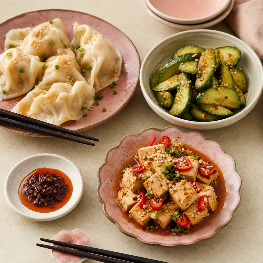 Frische Zutaten für eine Hot-Pot-Bowl